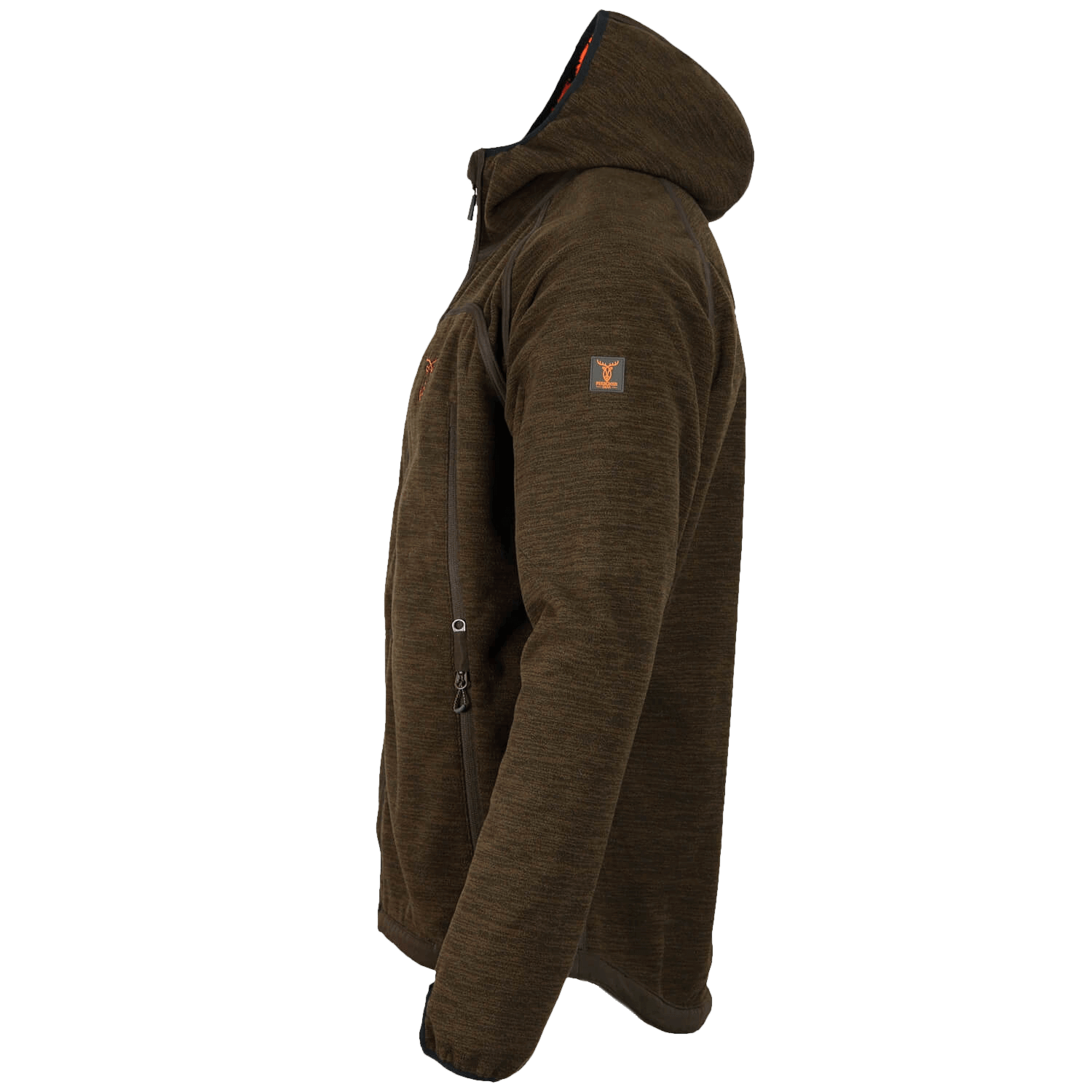 Pirscher Gear Fleece Reversible Hoodie-Jacket (Blaze/Brown)