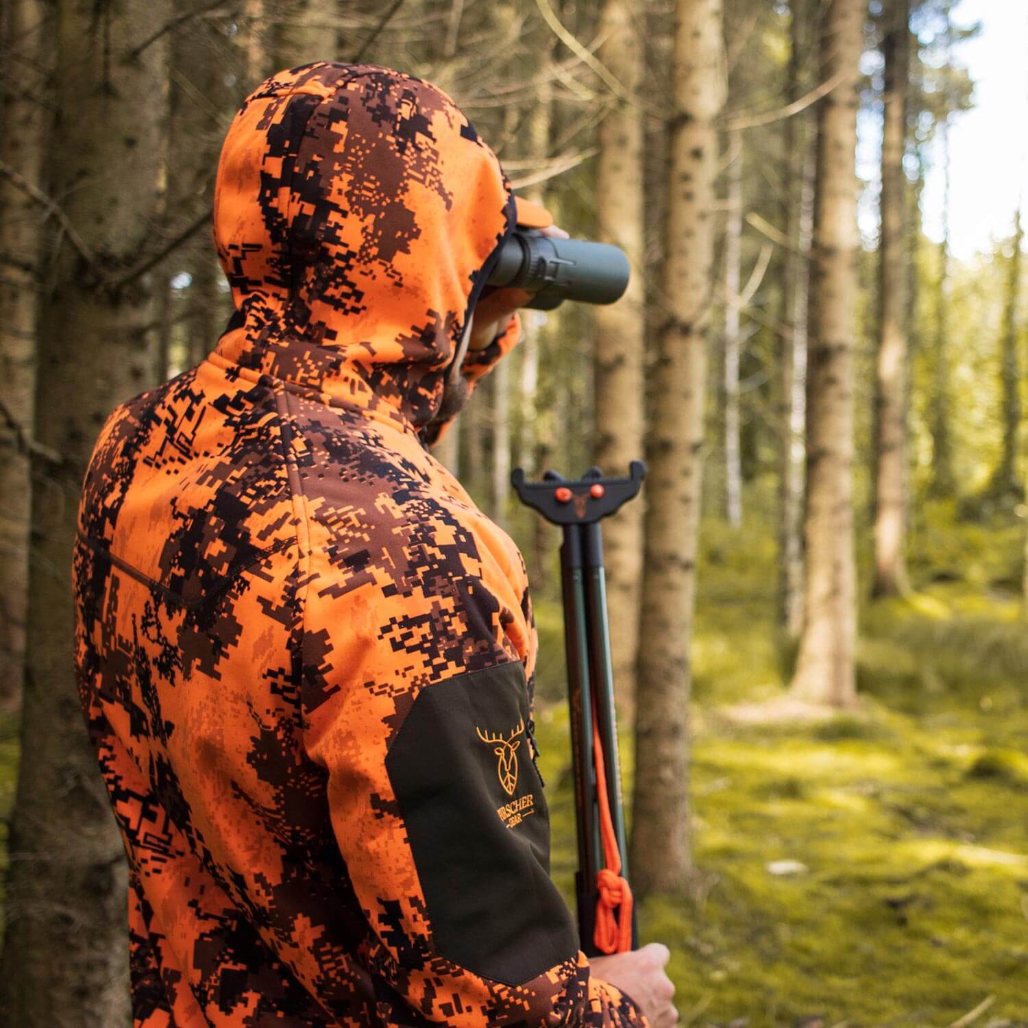Pirscher Gear Fleece Reversible Hoodie-Jacket (Blaze/Brown)